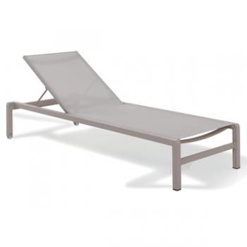 Ligbed Dolce - 195x78x32cm - aluminium en textileen - beige