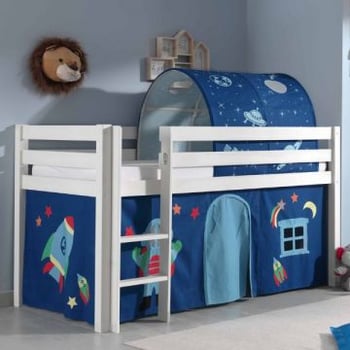 Halfhoogslaper Charlotte met bedtent en -tunnel Astro - wit
