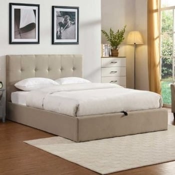 Tweepersoonsbed Corbi met opbergruimte 140x200 - zand