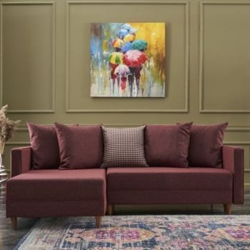 Hoekzetel Balcab Home | 215 x 150 x 80 cm | Bordeauxrood