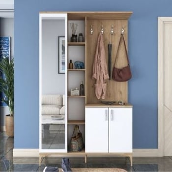 Garderobeset Coco | 120 x 38 x 199 cm | Walnut White-design
