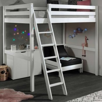 Hoogslaper Claire 140x200 met Charlotte-commode & Lena-zetelbed - wit