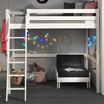 Hoogslaper Claire 140x200 met zetelbed - wit