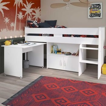 Halfhoogslaper met bureau Upside Down 90x200 - wit 