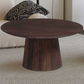 Miguel Ronde Salontafel 80cm donkerbruin