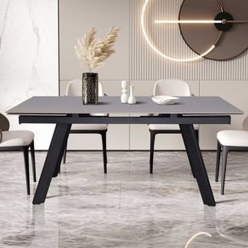 Uitschuifbare eettafel Hertha | 160/240 x 90 x 76 cm | Grijs/Steen