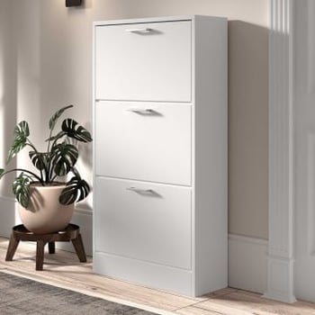 Schoenenkast Carini 3 laden - wit