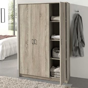 Kledingkast Ray 120cm met 3 deuren - sonoma eik