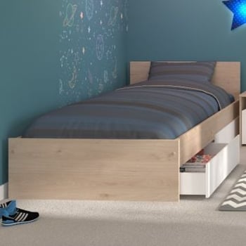 Eenpersoonsbed Shelby 90x200 - eik