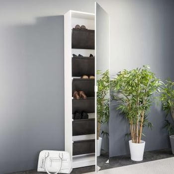 Schoenenkast Zuma met spiegeldeur - wit