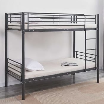 Stapelbed Dixie 90x200cm - metaal - mat zwart