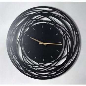 Wandklok Tanelorn | Metaal | 2 x 50 x 50 cm | Kleur: Zwart