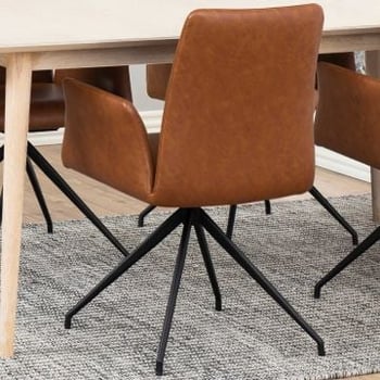 Draaistoel Robert - cognac/zwart