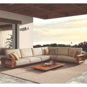 Loungeset Cabo Verde teak en Olefin - teakhout/ecru