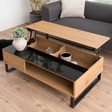 Salontafel Izzy 110cm - eik/zwart
