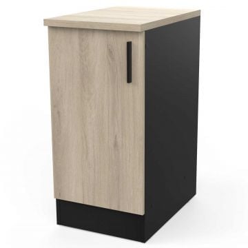 Onderkast Romanie 40 cm 1 draaideur en 1 legplank-Kronberg eik/matzwart