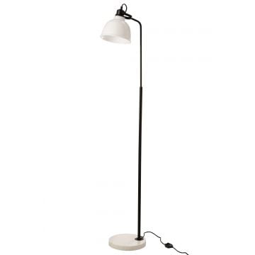 Vloerlamp magali staal/glas wit