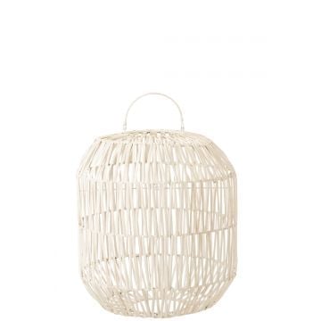 Lampkap cyclinder rotan wit