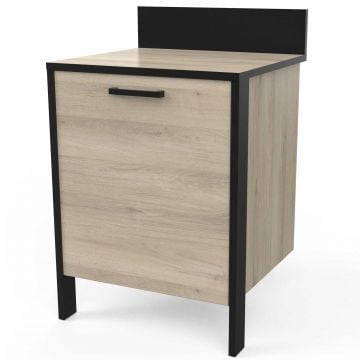 Gootsteenonderkast Chivaya 64,30 cm, 1 draaideur-Kronberg eik/matzwart