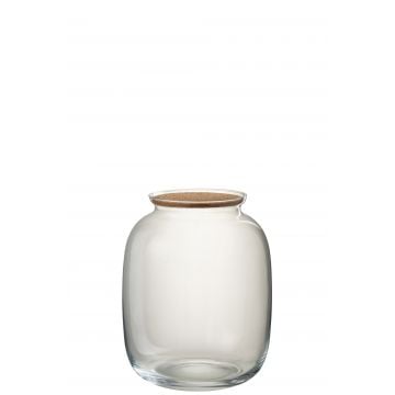 Pot roxy decoratief glas/kurk transparant small