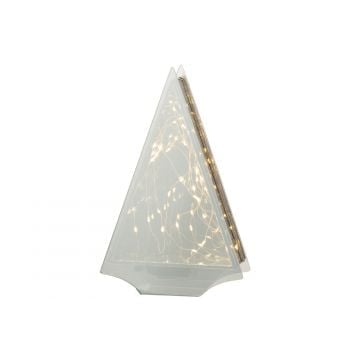 Decoratie led driehoek glas goud large