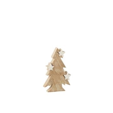 Kerstboom ster mango hout white wash/wit medium
