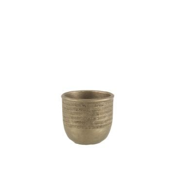 Bloempot chalet cement groen/goud small