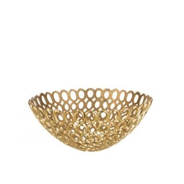 Schaal rond ringen aluminium goud medium
