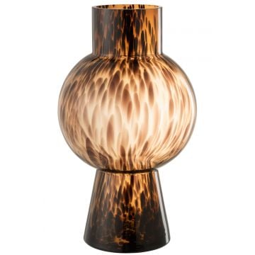 Vaas bol stip bruin glas large