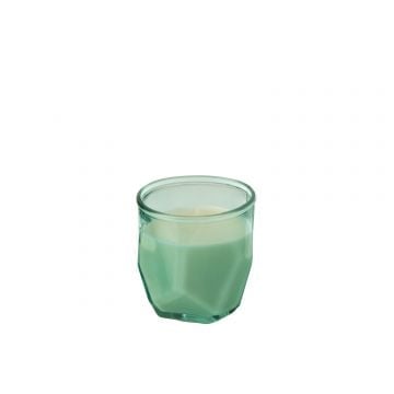 Kaars origami glas aqua 30u