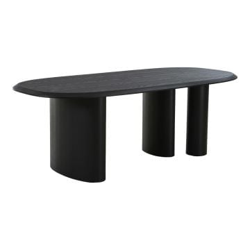 Zwart essenfineer eettafel - 100x220x76 cm