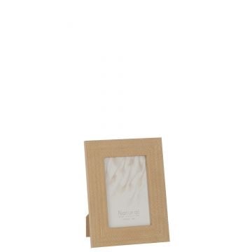 Fotokader 10x15 gewoven textuur polystyreen donkerbeige