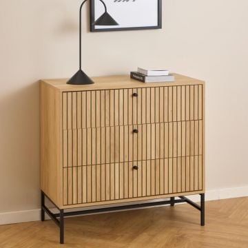 Ladekast Albany - 81x40x80cm - 3 lades - eikdecor