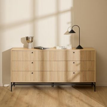 Ladekast Albany - 158x40x80cm - 6 lades - eikdecor