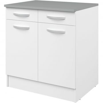 Onderkast Eko 80cm 2 deuren & 2 lades - wit 