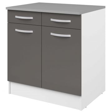 Onderkast Eko 80cm 2 deuren & 2 lades - grijs