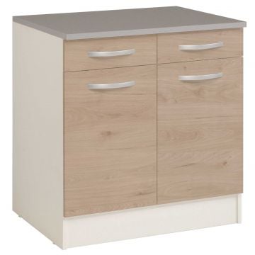 Onderkast Eko 80cm 2 deuren & 2 lades - eik