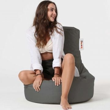 Tuin Zitzak van Atelier Del Sofa | Waterdicht, Hoge Dichtheid, Donkergrijs.