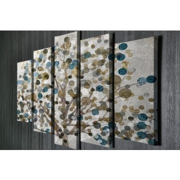 Multicolor Majestic Canvas Schilderijenset | 5 Stuks | 100% Houten Kader