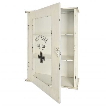 Medicijnkastje | 43 x 17 x 62 cm | Wit / Vintage