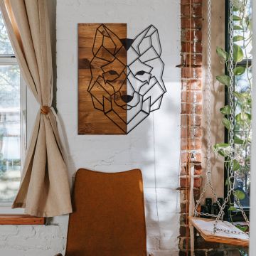 Wallity Decoratief Houten Wandaccessoire | 100% Metaal | Zwart Notenhout