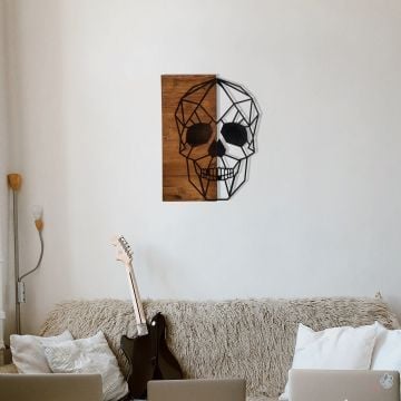 Wallity Decoratief Houten Wandaccessoire | 100% Metaal | Zwart Notenhout