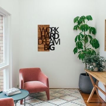 Wallity Houten Wandaccessoire | 100% Metaal | 1 Dik | Zwart Notenhout