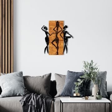 Wallity Decoratief Houten Wandaccessoire | 100% Metaal | Zwart Notenhout
