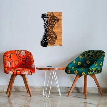 Wallity Decoratief Houten Wandaccessoire | 100% Metaal | Zwart Notenhout