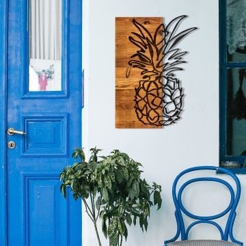 Wallity Decoratief Houten Wandaccessoire | 100% Metaal | Zwart Notenhout