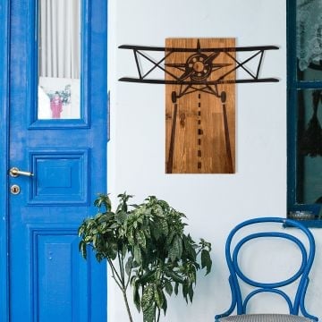Wallity Decoratief Houten Wandaccessoire | 100% Metaal | Zwart Notenhout