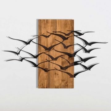 Wallity Decoratief Houten Wandaccessoire | 100% Metaal | Zwart Notenhout