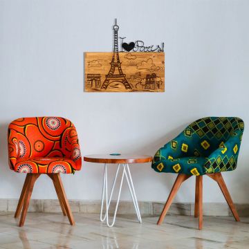 Wallity Decor | 100% Metaal | Zwart Notenhout