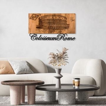 Wallity Decoratief Houten Wandaccessoire | 100% Metaal | Zwart Notenhout